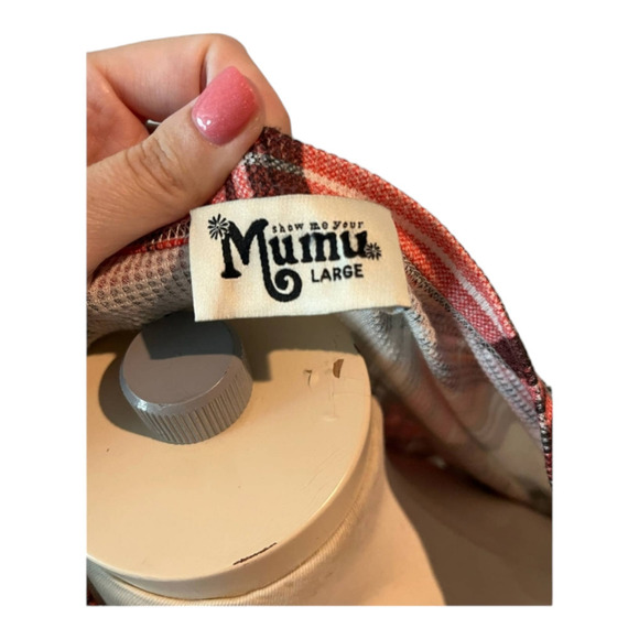 Show me your Mumu tunic plaid top size large - Picture 4 of 5